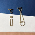 純銅耳環│不對稱幾何(可改夾)_4