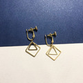 黃銅耳環｜現代花磚(可改夾)_2