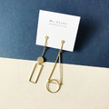 純銅耳環│不對稱幾何(可改夾)_3
