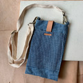丹寧隨身小包｜可客製敲印英文｜條紋藍_1