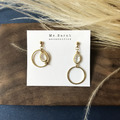 黃銅耳環_不對稱圓(可改夾)