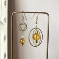 異國泡泡｜黃銅耳環｜橙色(可改夾)_1