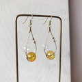 異國泡泡｜黃銅耳環｜透明與橙色(可改夾)_1