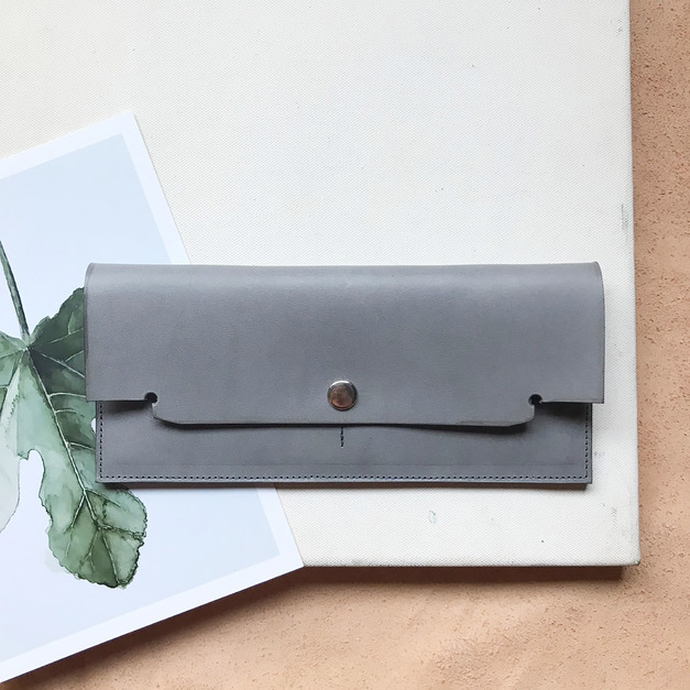 版師風格長夾｜超薄4卡層｜雙鈔票層｜灰白