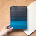 真皮書套│無印良品B6尺寸│閱讀頁設計│灰藍漸層里昂藍