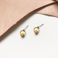 質樸陶瓷｜黃銅耳環｜黃 (可改夾)