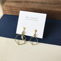 黃銅耳環｜方圓之間(可改夾)_1