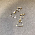 純銅耳環│三角幾何(可改夾)_3