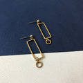 黃銅耳環｜方圓之間(可改夾)
