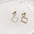 黃銅耳環_幾何花磚(可改夾)_3