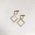 黃銅耳環_幾何花磚(可改夾)_2