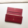 植鞣真皮長夾│8卡2鈔票層│零錢袋｜珊瑚紅_2
