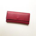 植鞣真皮長夾│8卡2鈔票層│零錢袋｜珊瑚紅_1
