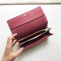 植鞣真皮長夾│8卡2鈔票層│零錢袋｜珊瑚紅_3