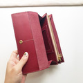 植鞣真皮長夾│8卡2鈔票層│零錢袋｜珊瑚紅_4