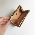 植鞣革中夾｜4卡1鈔票層｜口金零錢層｜淺棕_6