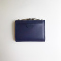植鞣革中夾｜4卡1鈔票層｜口金零錢層｜午夜藍
