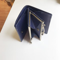 植鞣革中夾｜4卡1鈔票層｜口金零錢層｜午夜藍_9