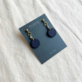 皮革耳環│黃銅鋯石｜宴會｜午夜藍_3