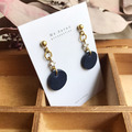 皮革耳環│黃銅鋯石｜宴會｜午夜藍_1
