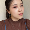 玻璃泡泡｜黃銅耳環｜串串｜橙與墨綠_3