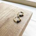 質樸陶瓷｜黃銅耳環｜小圈｜米灰