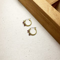 靜謐天然石｜黃銅耳環｜微珠寶(不可改夾)_2