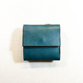 植鞣革三折短夾｜5卡鈔票層｜口金零錢包｜文青藍_4