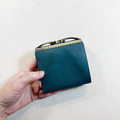 植鞣革三折短夾｜5卡鈔票層｜口金零錢包｜文青藍_6