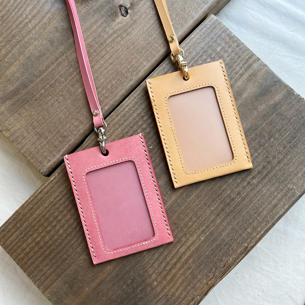 植鞣革識別證卡套｜雙卡層｜頸帶｜多色選擇