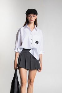 悧落後衩襯衫