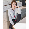 韓版氣質領帶女長袖襯衫_1