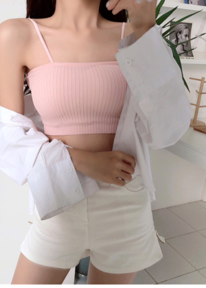 細肩帶附胸墊小可愛