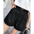 純色簡約休閒短褲附腰帶_1