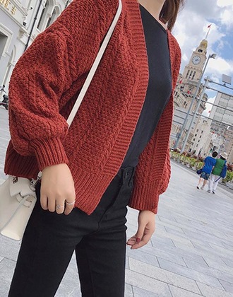 簡約開襟針織毛衣