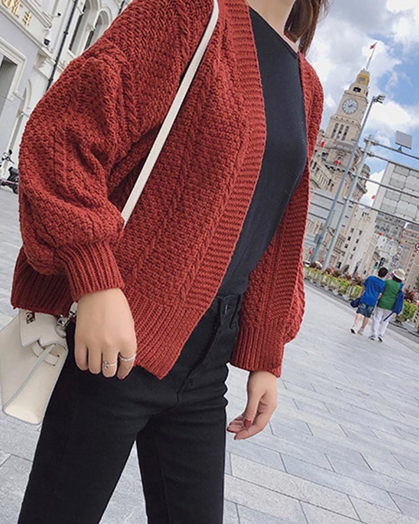 簡約開襟針織毛衣