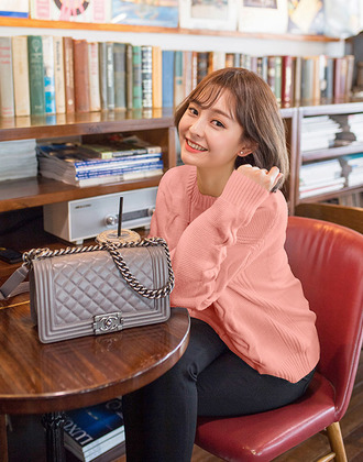 加厚針織毛衫套頭長袖純色毛衣