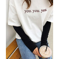 YOUYOUYOU 印字圓領上衣