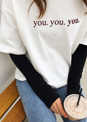 YOUYOUYOU 印字圓領上衣