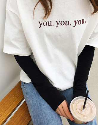 YOUYOUYOU 印字圓領上衣