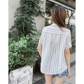 夏季條紋大口袋襯衫_1