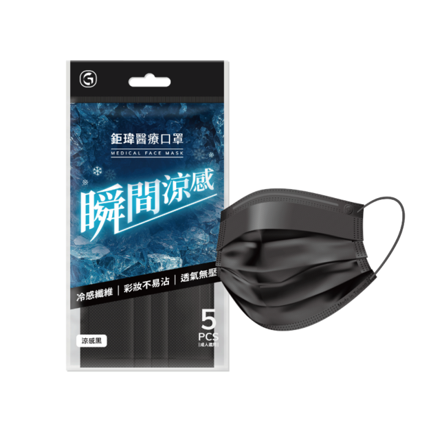 鉅瑋醫療口罩(未滅菌)-涼感黑(120包/箱)