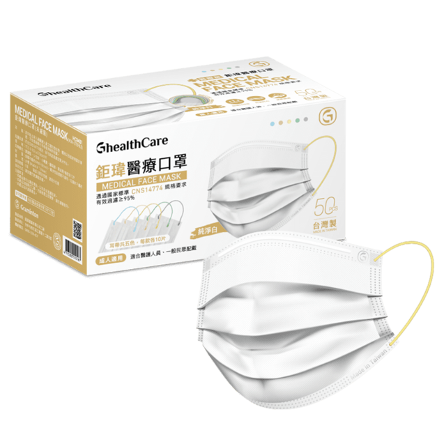 鉅瑋醫療口罩(未滅菌)-純淨白(40盒/箱)