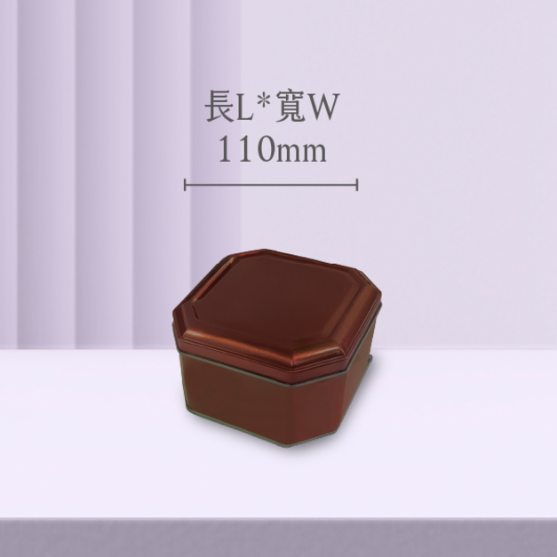 【公版/現貨】P01八角鐵盒(土金色)-邊長110mm