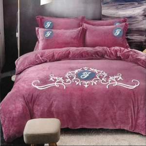 JOJO波多爾絨薄被套床包6*7四件組-磚紅