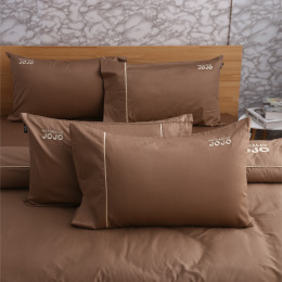 JOJO素色100％精梳棉【枕套組】-太妃糖