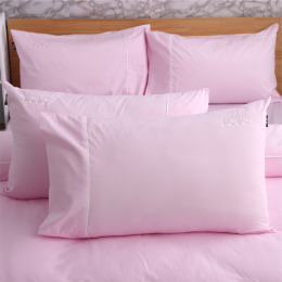 JOJO素色100％精梳棉【枕套組】-浪漫粉