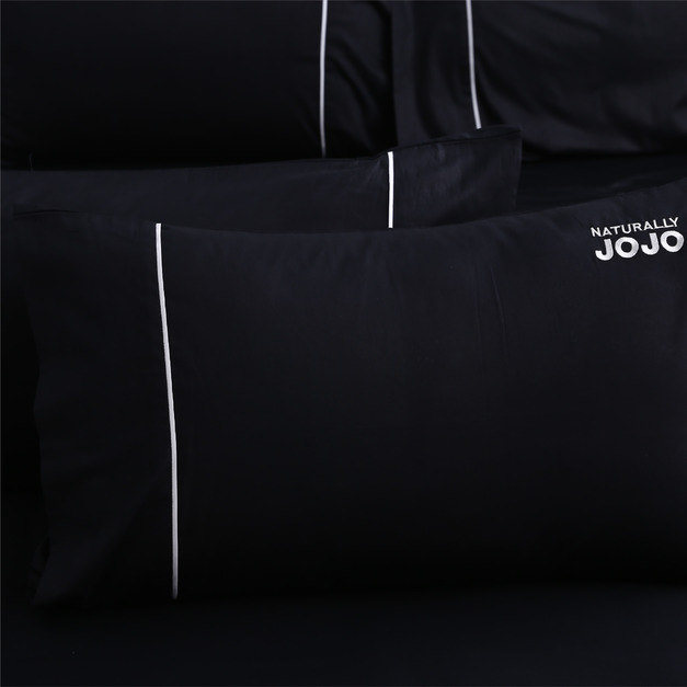 JOJO素色100％精梳棉【枕套組】-爵士黑