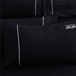 JOJO素色100％精梳棉【枕套組】-爵士黑