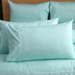 JOJO素色100％精梳棉【枕套組】-蒂芬妮藍